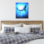 Deep Ocean Shark Silhouette Canvas Afdruk (Insitu (Slaapkamer))
