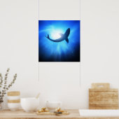 Deep Ocean Shark Silhouette Poster (Keuken)