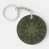 Deep olive green geometric sleutelhanger (Voorkant)