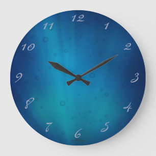 Deep Onderwater Glow Blue Clock Grote Klok