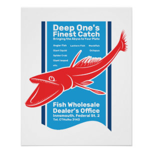 Deep One’s Finest Catch Innsmouth Fish Wholesaler Perfect Poster