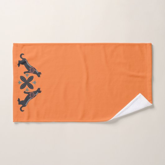 Deep Oranje en Scandinavisch design Bad Handdoek (Handdoek)