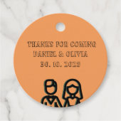 Deep Oranje Wedding Bedankjes Labels (Voorkant)