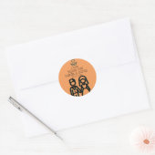 Deep Oranje Wedding Ronde Sticker (Envelop)