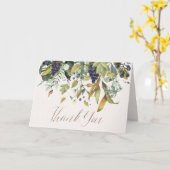 Deep Paars Grape Garland Chic Hartelijk dank Kaart (Gele Bloem)