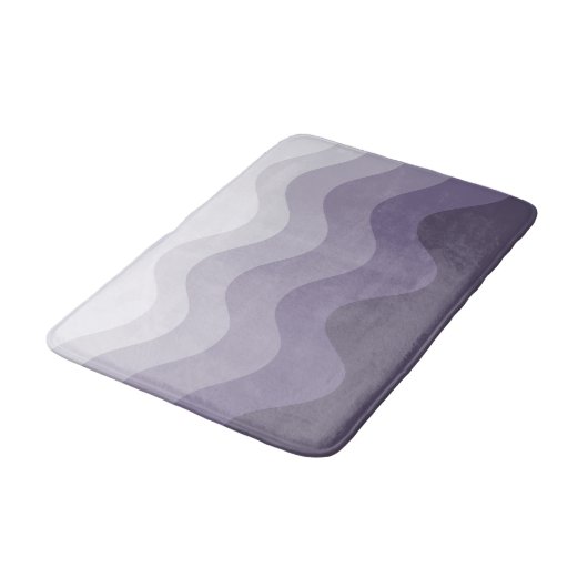 Deep Paars Grey Wavey Stripe Modern Bath Mat (Gekanteld)