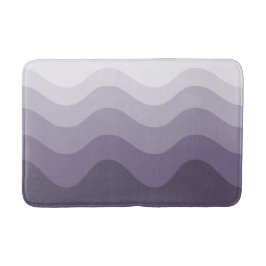 Deep Paars Grey Wavey Stripe Modern Bath Mat