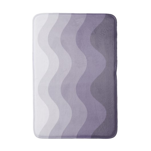 Deep Paars Grey Wavey Stripe Modern Bath Mat (Voorkant Verticaal)
