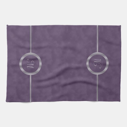 Deep Paars Lavender Monogram Theedoek (Horizontaal)