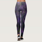 Deep Paars Leaf Abstract Leggings (Achterkant)