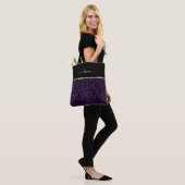 Deep Paars Leopard Pattern Draagtas (Op model)