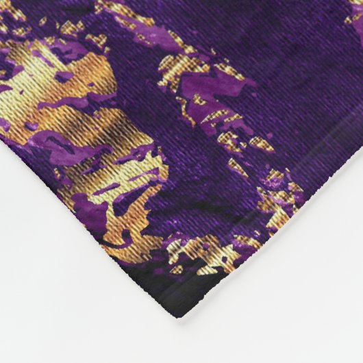 Deep Paars Marble Design Fleece Deken (Hoek)