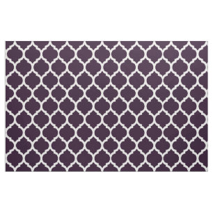 Deep Paars Moroccan Quatrefoil Pattern Stof
