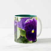 Deep Paars Pansy Tweekleurige Koffiemok (Voorkant rechts)