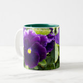 Deep Paars Pansy Tweekleurige Koffiemok (Voorkant links)