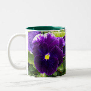 Deep Paars Pansy Tweekleurige Koffiemok