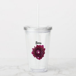 Deep Paarse Dahlia Flower gepersonaliseerd Acryl Drinkbeker