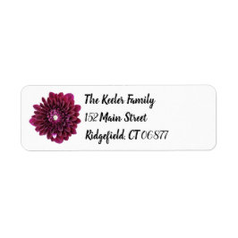 Deep Paarse Dahlia Flower Gepersonaliseerd adres Etiket
