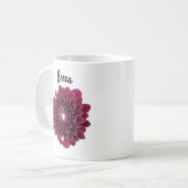 Deep Paarse Dahlia Flower Gepersonaliseerde Mok (Voorkant links)
