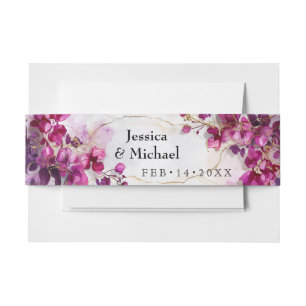 Deep paarse Fuchsia Betovering: Waterverf Uitnodigingen Wikkel