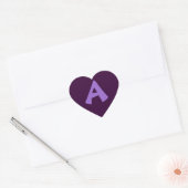 Deep Paarse Heart Shaped Letter Sticker (Envelop)