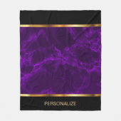Deep Paarse marmer en Gold Fleece Deken (Voorkant)
