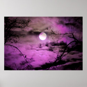 Deep Paarse Moonlight Poster