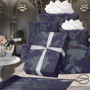Deep Paarse Ombre Modern  Floral Cadeaupapier