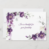 Deep Paarse Pioenenkaarten Notitiekaartje (Voorkant)