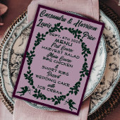 Deep Paarse rustieke bruiloft Menu