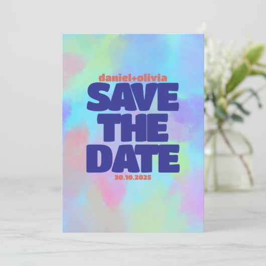 Deep Paarse Soft Wedding Save The Date (Staand voorkant)