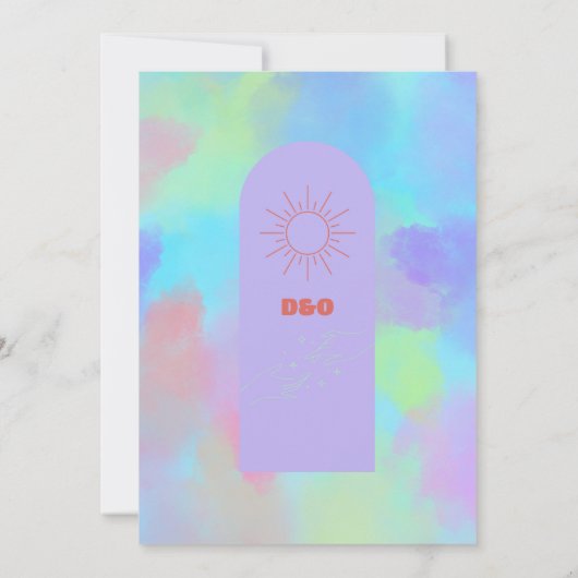 Deep Paarse Soft Wedding Save The Date (Achterkant)