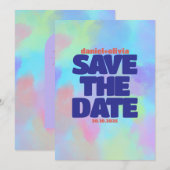 Deep Paarse Soft Wedding Save The Date (Voorkant / Achterkant)