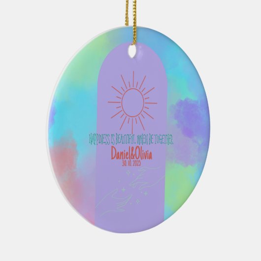 deep Paarse soft weeding stuff Keramisch Ornament (Rechts)