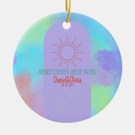 deep Paarse soft weeding stuff Keramisch Ornament (Voorkant)