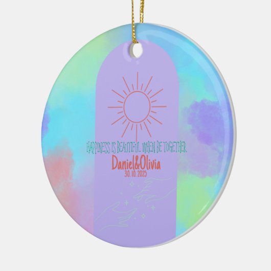 deep Paarse soft weeding stuff Keramisch Ornament (Links)