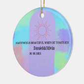 deep Paarse soft weeding stuff Keramisch Ornament (Links)