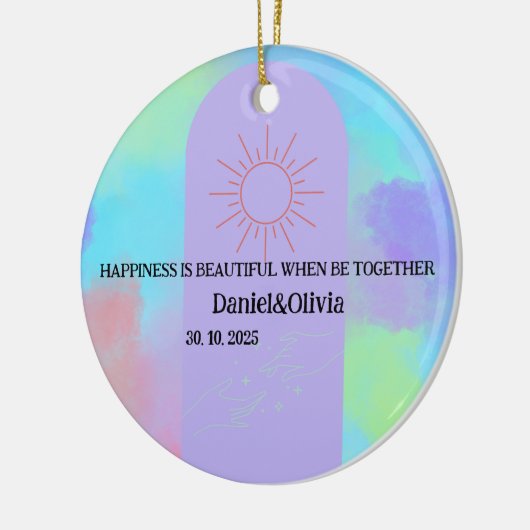 deep Paarse soft weeding stuff Keramisch Ornament (Links)