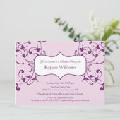 Deep Paarse Vlaanderen Bridal Shower Kaart (Staand voorkant)