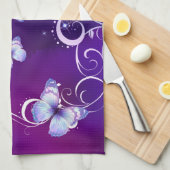 Deep Paarse Waterverf Butterfly American MoJo Ki Theedoek (Quarter Fold)