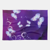 Deep Paarse Waterverf Butterfly American MoJo Ki Theedoek (Horizontaal)