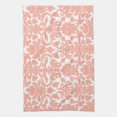 Deep Peach Damask Theedoek (Verticaal)