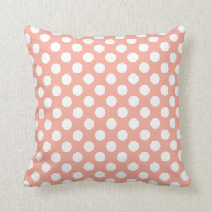 Deep Peach Polka Dots Kussen