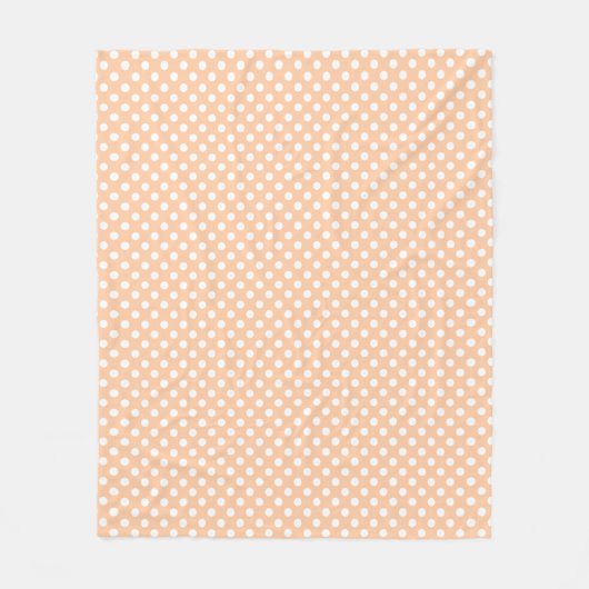 Deep Peach Polkadots Fleece Deken (Voorkant)