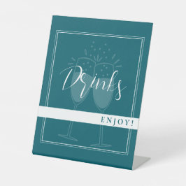 Deep Petrol Custom Drinken Party Sign Reclamebord Met Voetstuk