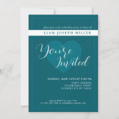 Deep Petrol Custom Script Verjaardag Uitnodiging (Voorkant)