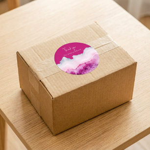 Deep Pink Agate Bedankt voor uw aankoop Ronde Sticker