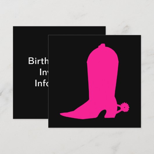 Deep Pink Boot Kaart (Voorkant / Achterkant)