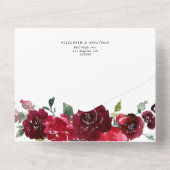 Deep Pink Burgundy Wine Red Weddenschap — RSVP All In One Uitnodiging (Achterkant)