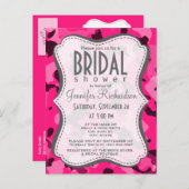 Deep Pink Camo; Camouflage Uitnodiging Briefkaart (Voorkant / Achterkant)